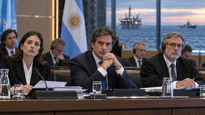 Delegazione argentina in una sala del tribunale internazionale del diritto del mare
