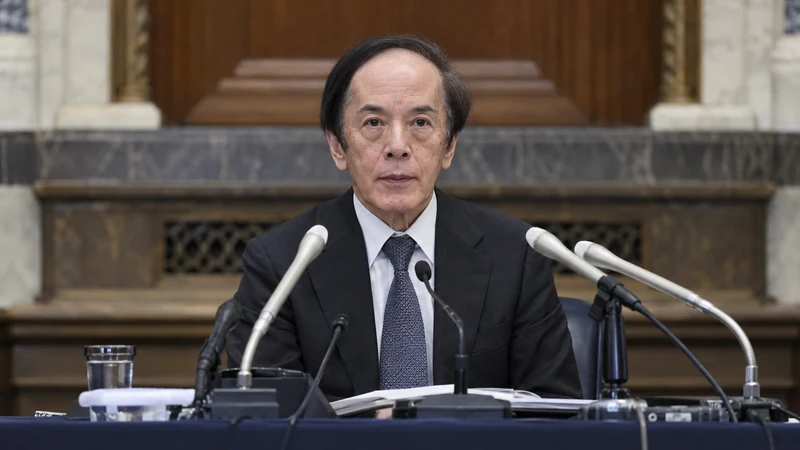 Somiglianza sintetica editoriale IA del governatore della Banca del Giappone Kazuo Ueda in un contesto istituzionale neutro.