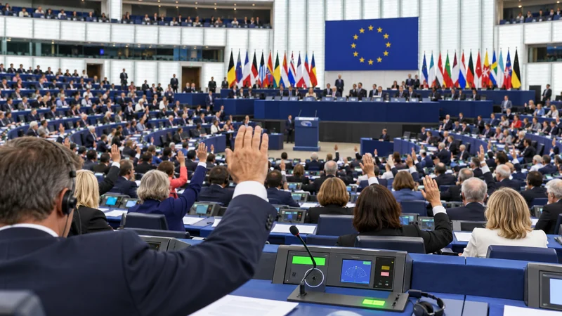 Aula del Parlamento europeo durante una votazione sul bilancio