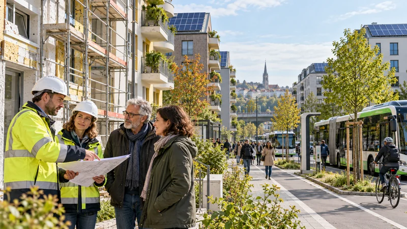 Tecnici e residenti seguono la riqualificazione energetica di un quartiere europeo
