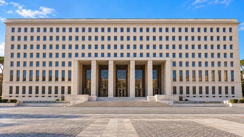 Illustrazione editoriale IA della sede della Farnesina a Roma, non una ricostruzione dell'attacco informatico.