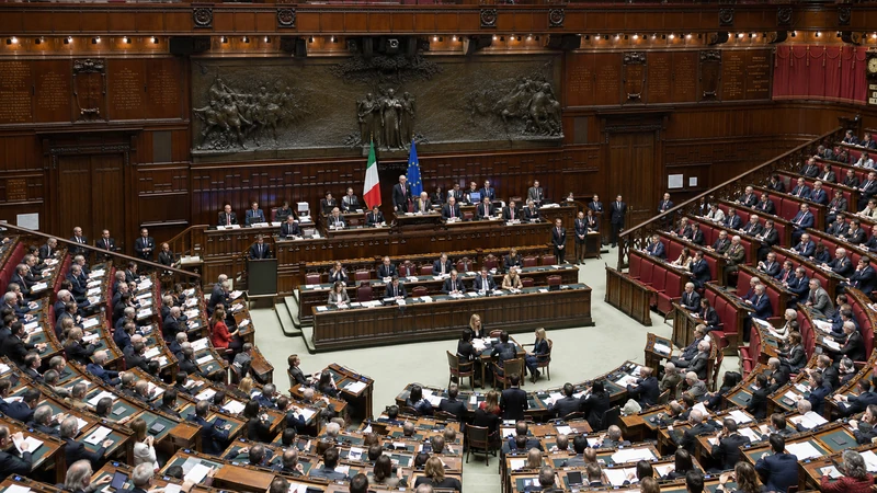 Esperti ascoltati in una commissione parlamentare italiana; illustrazione editoriale IA non documentaria.