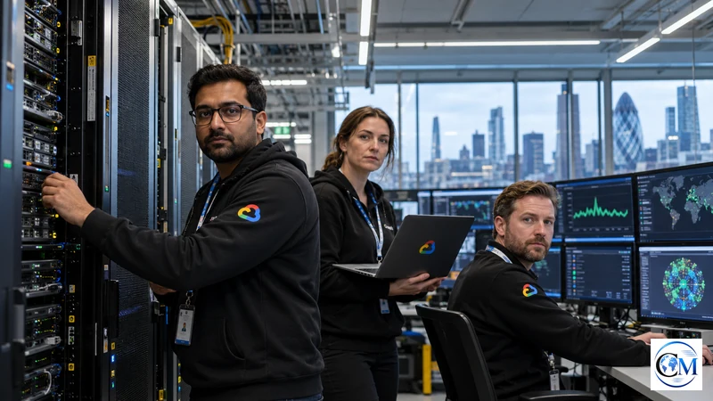 Data center cloud a Londra con indicatori di ripristino dei servizi