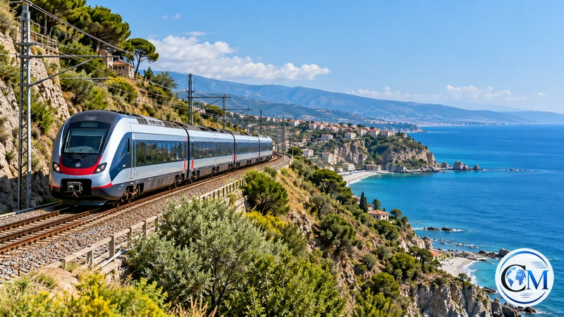 Illustrazione editoriale IA di un treno in Calabria; non documenta l'accertamento tecnico.