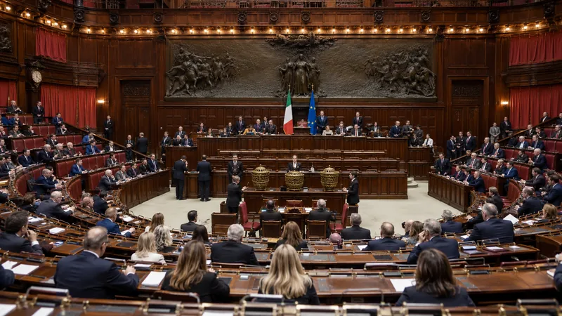 Parlamento italiano riunito in seduta comune per una votazione istituzionale