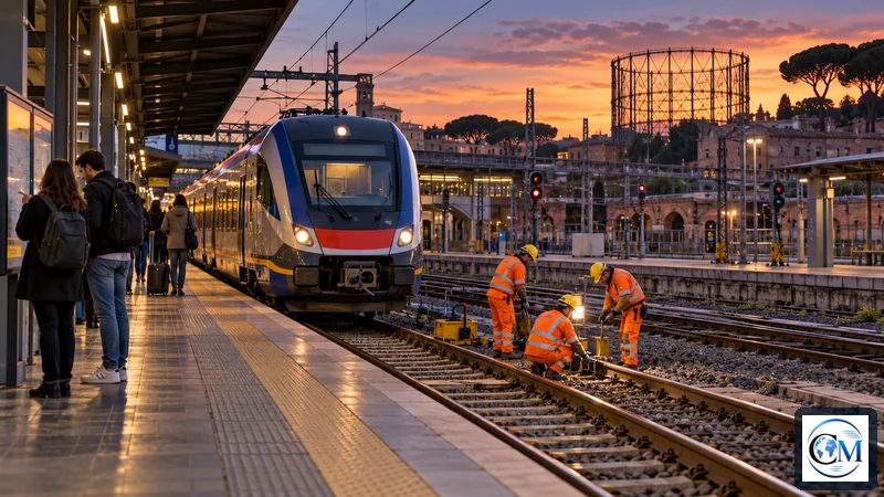 Illustrazione editoriale dell’avviso: Roma Ostiense, lavori dal 27 ottobre: modifiche per Fiumicino e Viterbo
