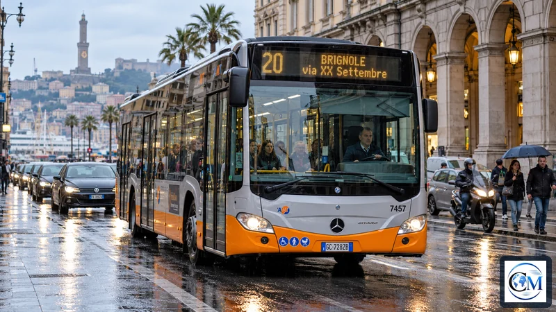 Illustrazione editoriale dell’avviso: Sciopero AMT Genova il 21 ottobre: orari e servizi garantiti