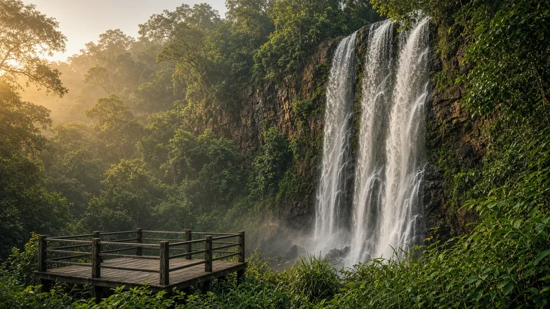La cascata Ravana, vicino a Ella nello Sri Lanka, senza persone.